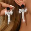 Boucles d'oreilles Tendance Zircon Pendentif Perle pour Femme Boucles d'oreilles à Franges Nœud Accessoires Boucles d'oreilles