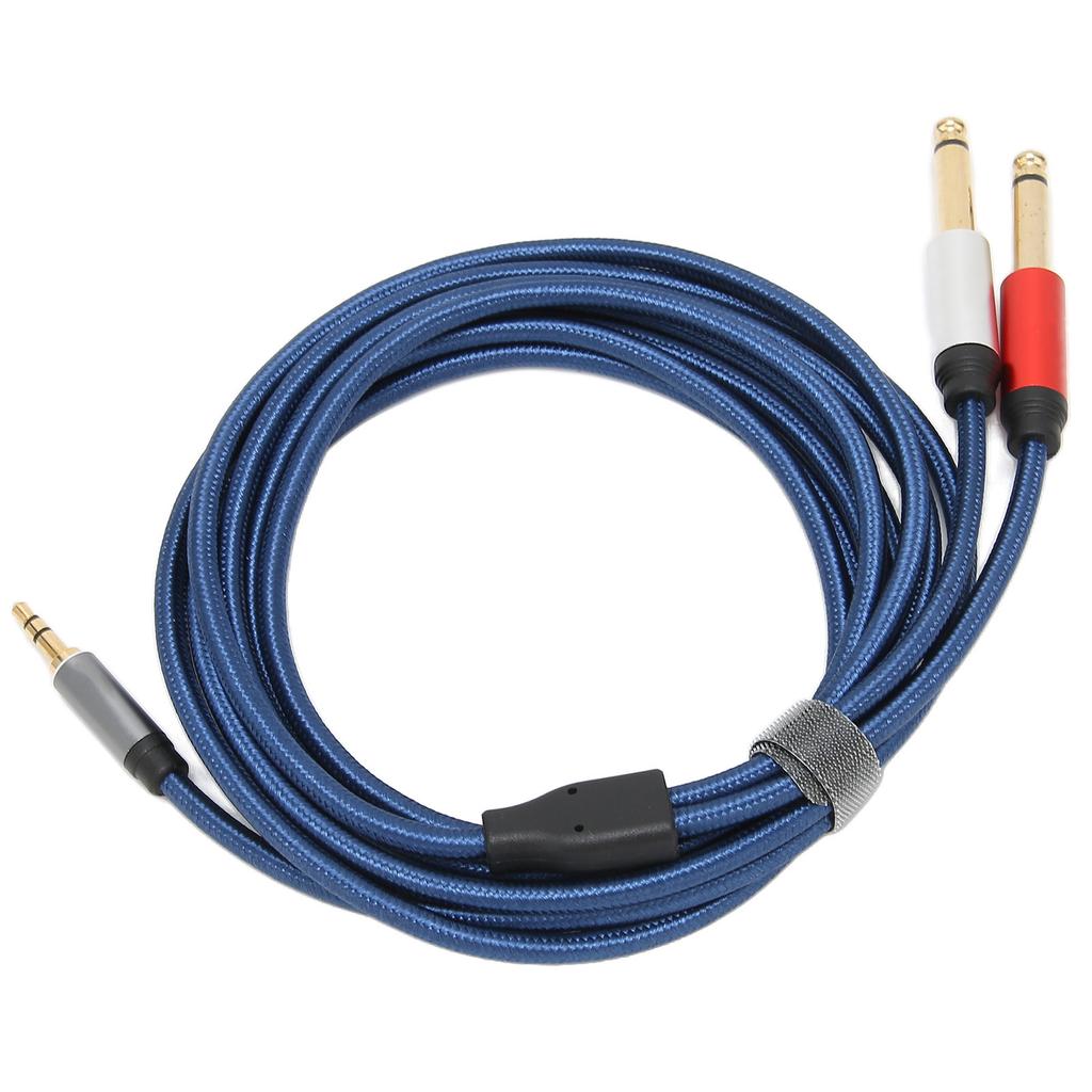 Cabo Estéreo Macho 3,5mm para Duplo Mono Macho 6,35mm o Cabo Nylon Liga de Alumínio Cabo Divisor 5m