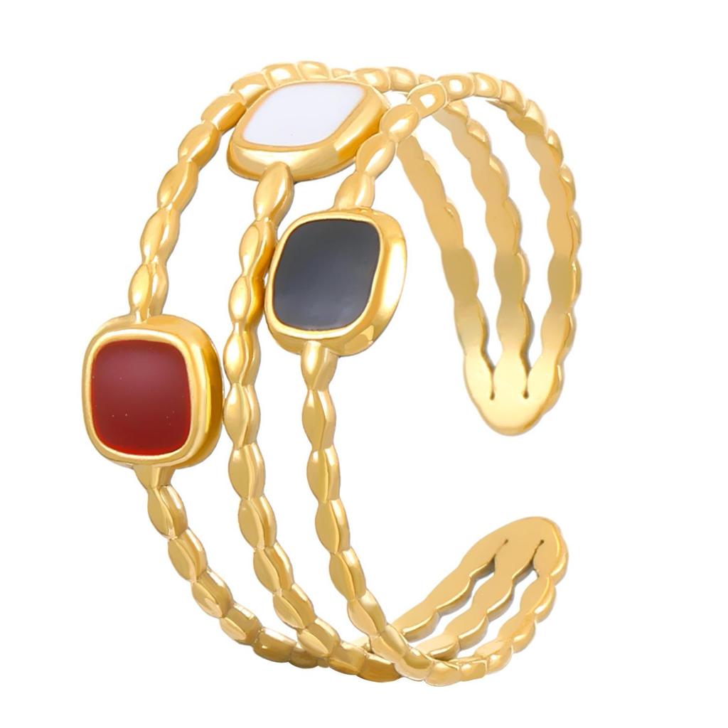 High-End Edelstahl Blumen- & Seestern Offener Ring für Damen