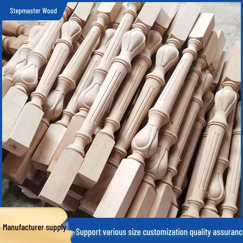 Unfinished Beechwood Staircase Newel Post – Solid Wood Balustrade and Handrail Accessory