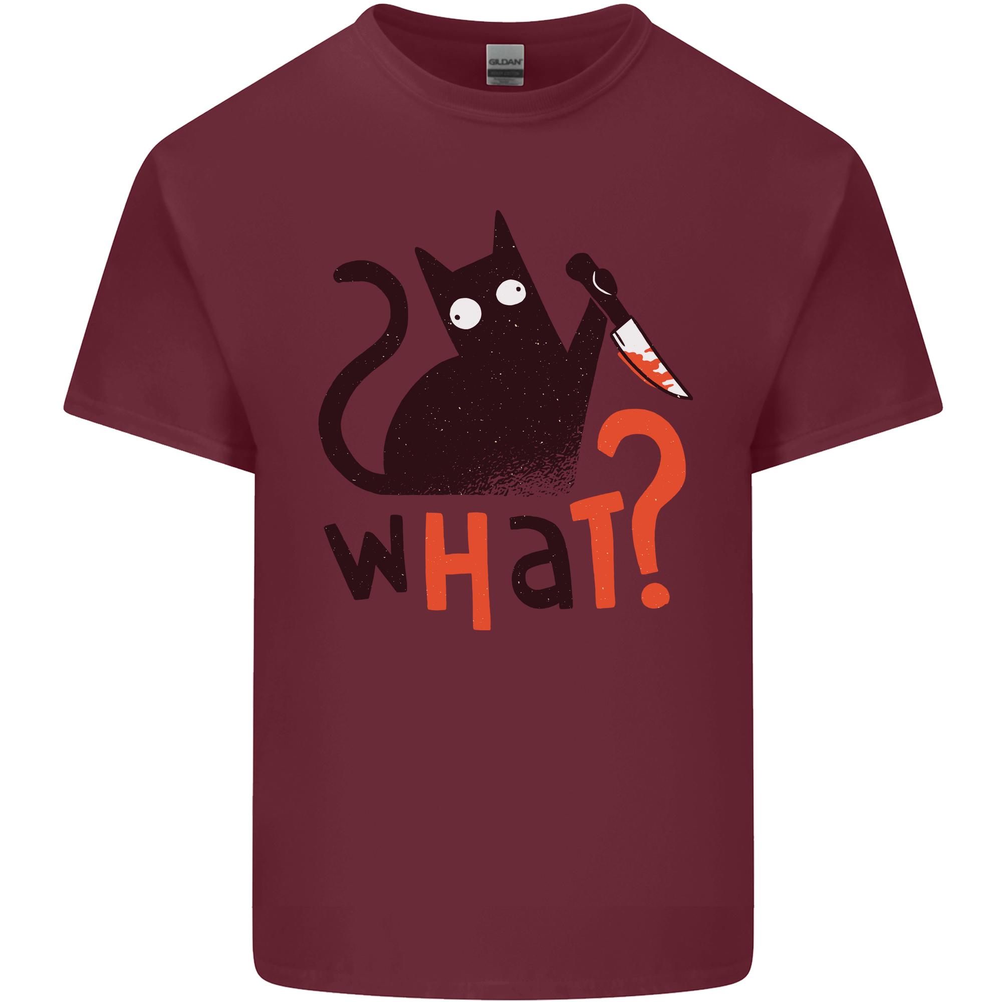 What Funny Murderous Black Cat Halloween Unisexs Light Cotton TShirt S
