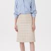 Pin Black Quil Leather Skirts Ivory