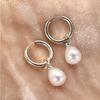 Korean fashion ins style earrings, gentle temperament pearl pendant earrings, sweet light luxury earrings for women