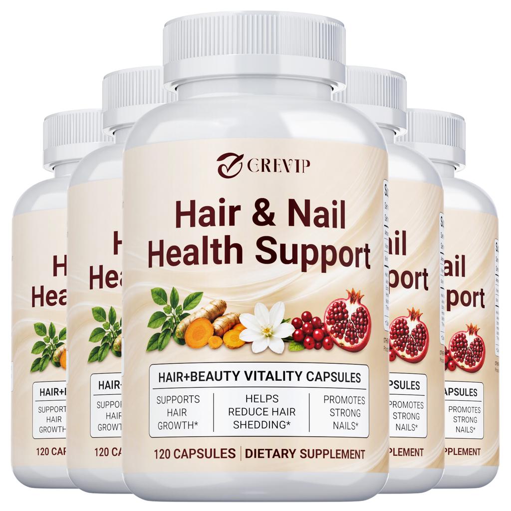 Hair & Nail Health Support Capsules 120 Count — Biotin & Vitamins, Daily Wellness, Beauty Supplement
