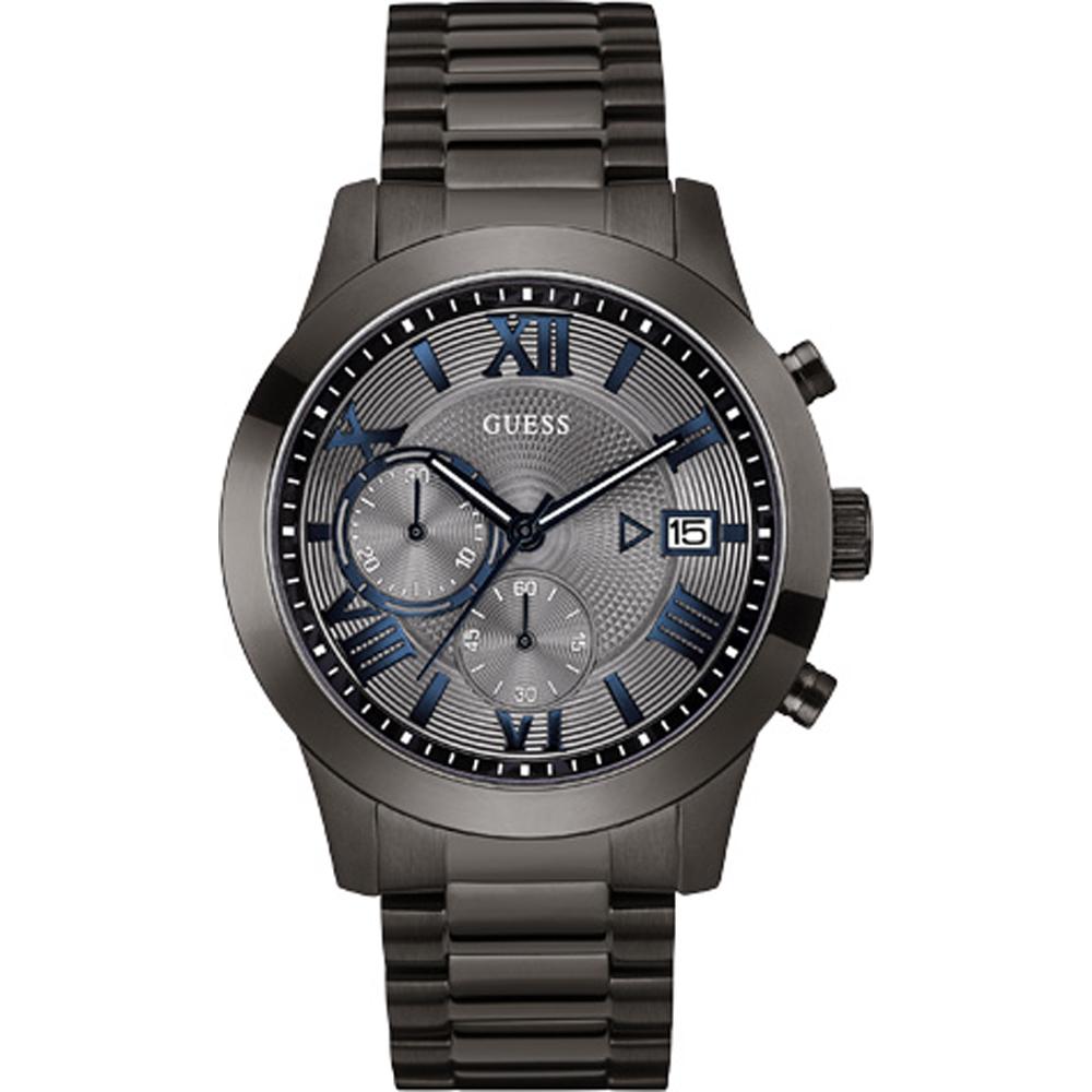 GUESS Atlas Charcoal Stainless Steel Men s Quartz W0668G2 Watch древесный уголь