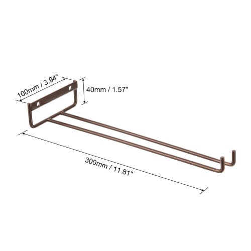 Uxcell 5-Piece Wine Glass Rack Set, 11.81" Iron Wine Glass Rack, Under-Cabinet Stemware Rack, Wall-Mounted Wine Glass Holder for Bars, Coffee Shops, R
