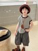Large Boys' Striped Sleeveless Korean Style Casual Vest - Size 26