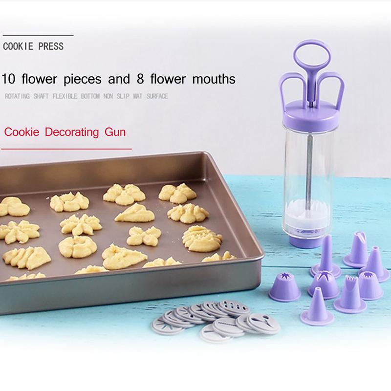 Cookie Press Set With Cake Cream Decorating Syringe Baking Pastry Nozzle
