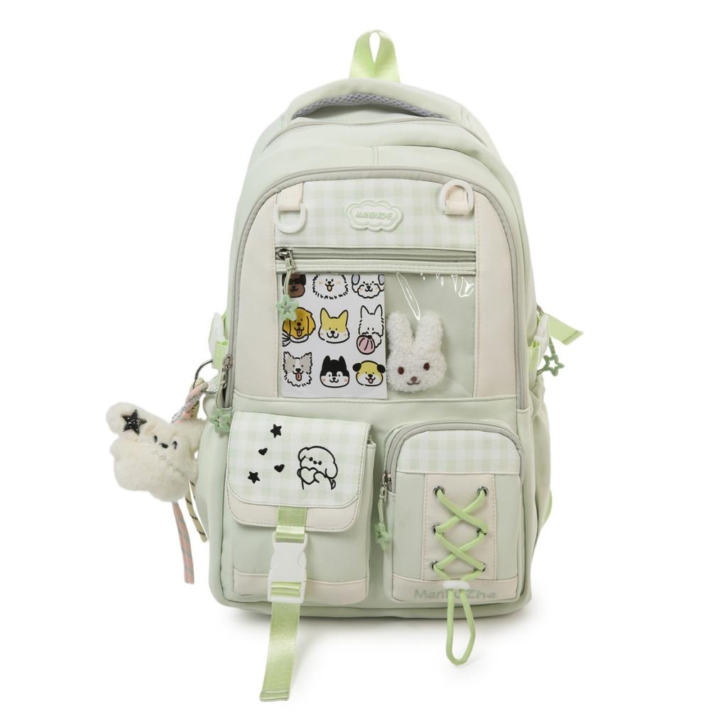 Schultasche Japanischer ins Stil Schultasche Mittelschule Mädchen Rucksack mit großem Fassungsvermögen Hoher Wert Transparente Schmerztasche Schüler Freizeitrucksack