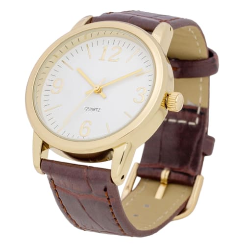 

Fieldwork Women s Analog Watch with Brown Leather Strap and Large Mylar Charm (PP011-1)