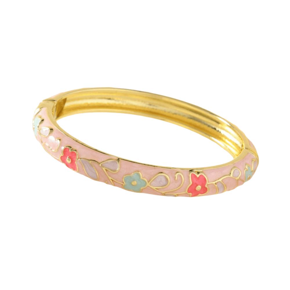 Floral Motifs Cloisonne Bangle Zinc Zinc Zinc Alloy Dropped Glaze Bracelet  Party Jewelry