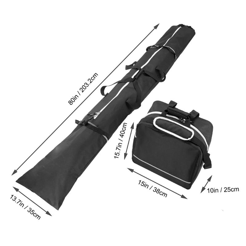 Two-Piece Snowboard and Boot Bag Ski Gear Bag & Ski Boot Bag Combo Large Capacity Waterproof Ski Travel Bag Durable