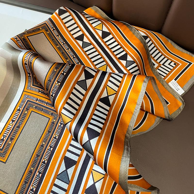 Fashion 100% Nature Silk Square Scarf Women Female Foualrd Neckerchief Neck Ties Small Scarves Shawl Bandana Hijab Pashmina