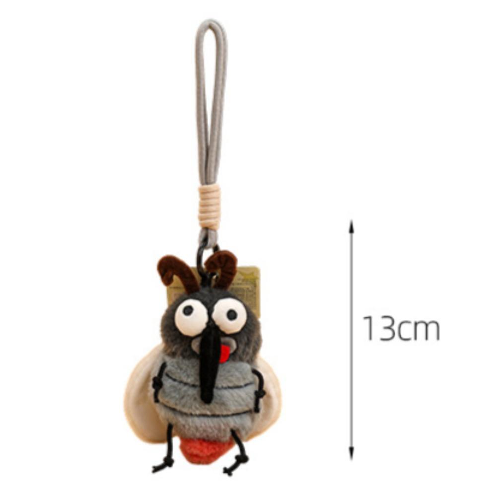 Funny Ugly Insect Plush Keychain Cute Mosquito Cockroach Bee Stuffed Doll Bag Pendant Charm Plushie Toy Gift For Friend