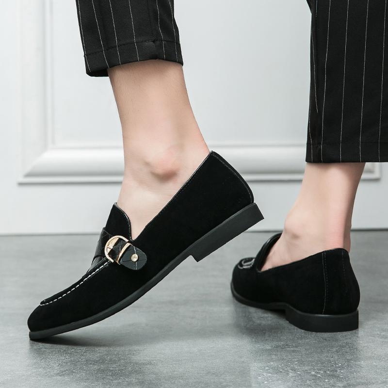 Men Street Style Monks Loafers Shoes Wedding Party Shoes Casual Formal Business Suede Dress Prom Shoes Large Size