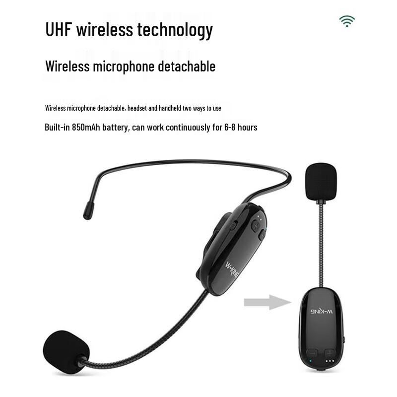 W-King KS06 Portable Wireless Voice Amplifier with Headset Mic CN Plug (adapter Included)