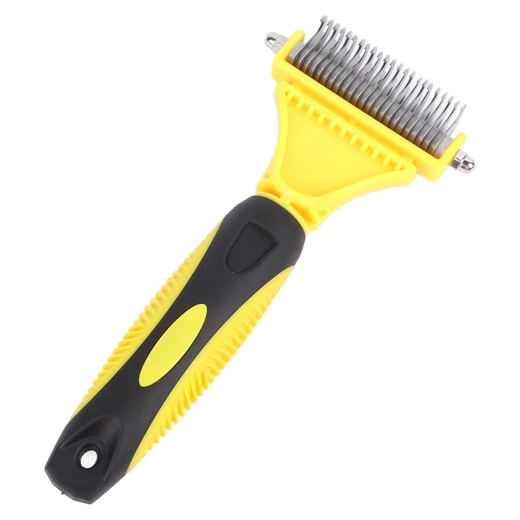 Pet Dematting Comb Stainless Steel Effective Ergonomic Pet Deshedding Tool Undercoat Rake for Cat Dog Removing Knot