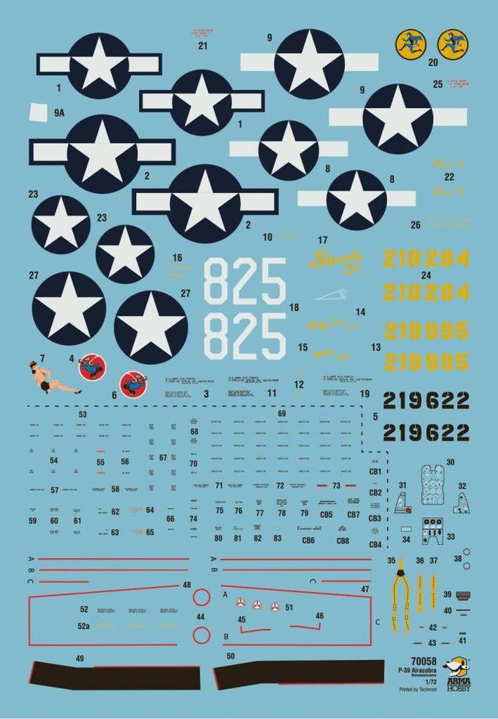 Arma Hobby Skala 1/72 Samolot Rozpoznawczy P-39 Airacobra Plastikowy Zestaw Modelarski ADL70058 (Samolot)