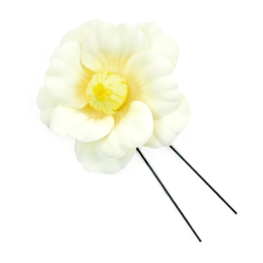 hair ornament set Furisode ceremony crepe white camellia 2-piece coming-of-age kk-360