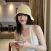 Woven Women Sun Hat Korean Style Bucket Hat Fashion Straw Fisherman Hat  Beach