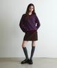 COVERNAT WOMAN Striped Collar Knit Burgundy