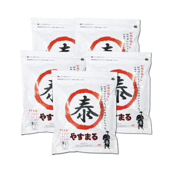 Dashi Pack, Domestic Japanese Style All-Purpose Dashi, Yasumaru Dashi, Red, 30 Packs, Drinking Dashi, Bonito, Mackerel, Sardine, Kelp, Shiitake, 5