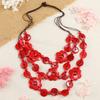 Wood Pendant Maxi Necklace Bohemian Flower Necklace Collar Ethnic Statement Choker