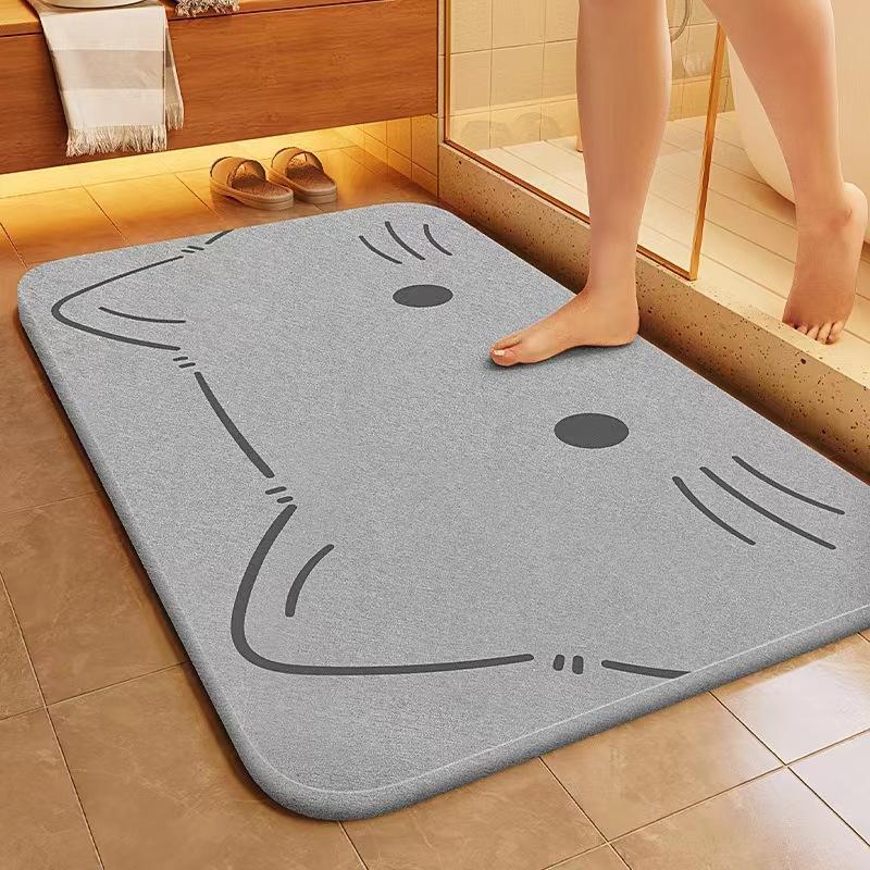 

40*60cm Home Diatomaceous Earth Bathroom Mat Slip-Resistant Quick-Dry Toilet Foot Mat Entrance Doormat for Bathroom Home Carpet 40*60cm