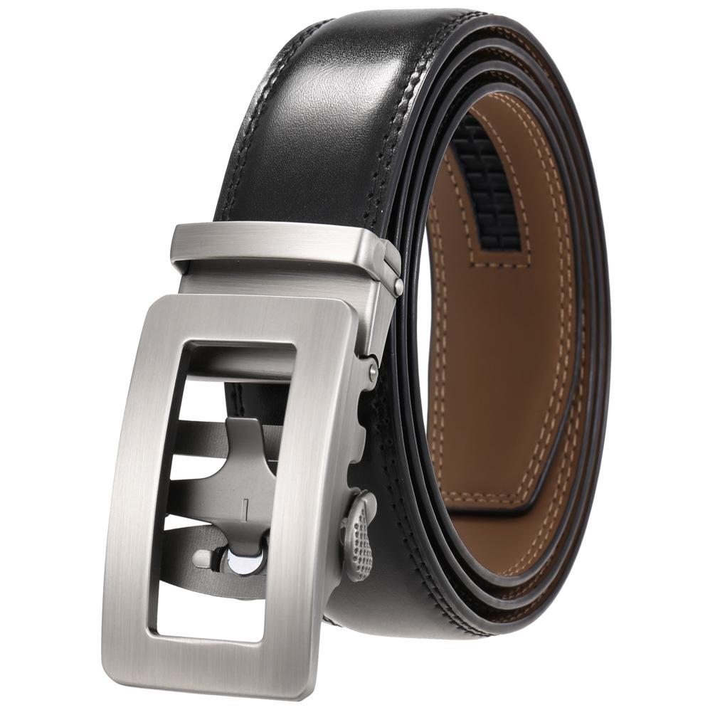 1Pcs Two-Layer Cowhide Automatic Buckle Belt, Men'S Belt, Business Belt Ly35-0838-1