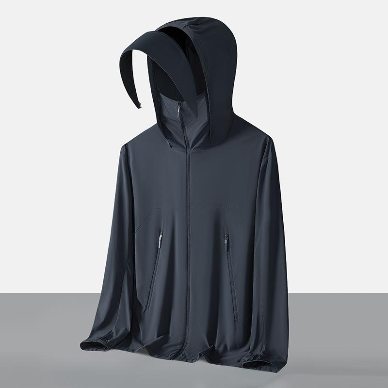 Large brim sunscreen clothes for men and women's new UV protection outdoor sports cycling breathable fishing clothes ice silk jacket