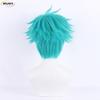 Heartsteel Aphelios Cosplay Wig LOL Cosplay Short Blue Green Heat Resistant Synthetic Hair Game Anime Wigs + Wig Cap