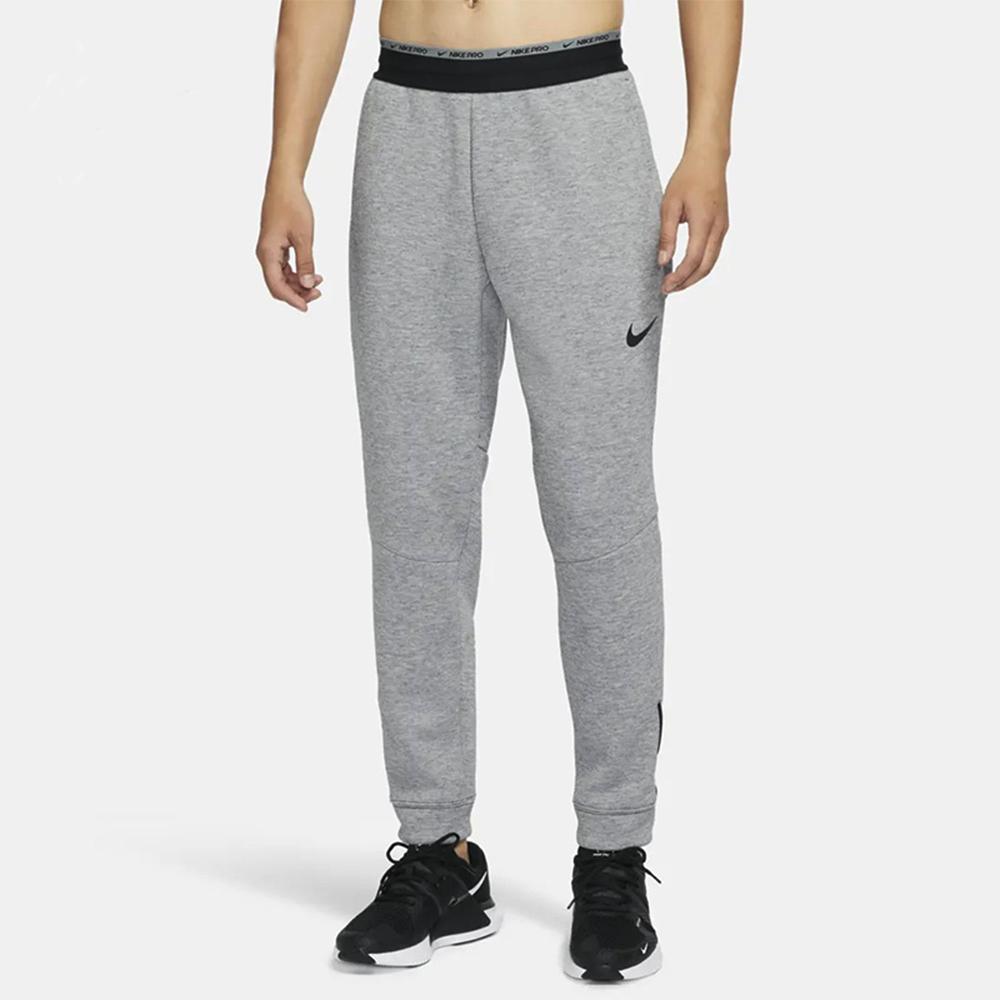 Nike Pro Therma-Fit Sports Casual Polyester Autumn Winter Drawstring Slim Fit Windproof Low Waist Knit Pants Men Bottoms Gray DD1881-010