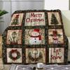 1 Stück Merry Christmas Decke Schneemann-Aufdruck Flauschige Flanelldecke für Zuhause Wohnzimmer Dekor Neujahr Weihnachtsgeschenk für die Familie
