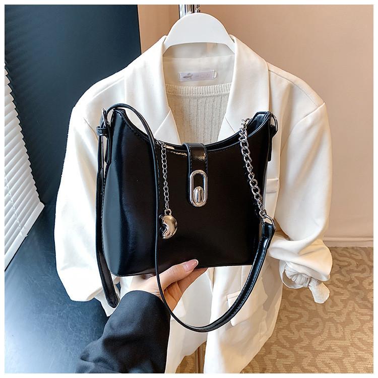 IELGY Trendy Fashion All-Match One-Shoulder Commuter Cross-Body Bucket Bag