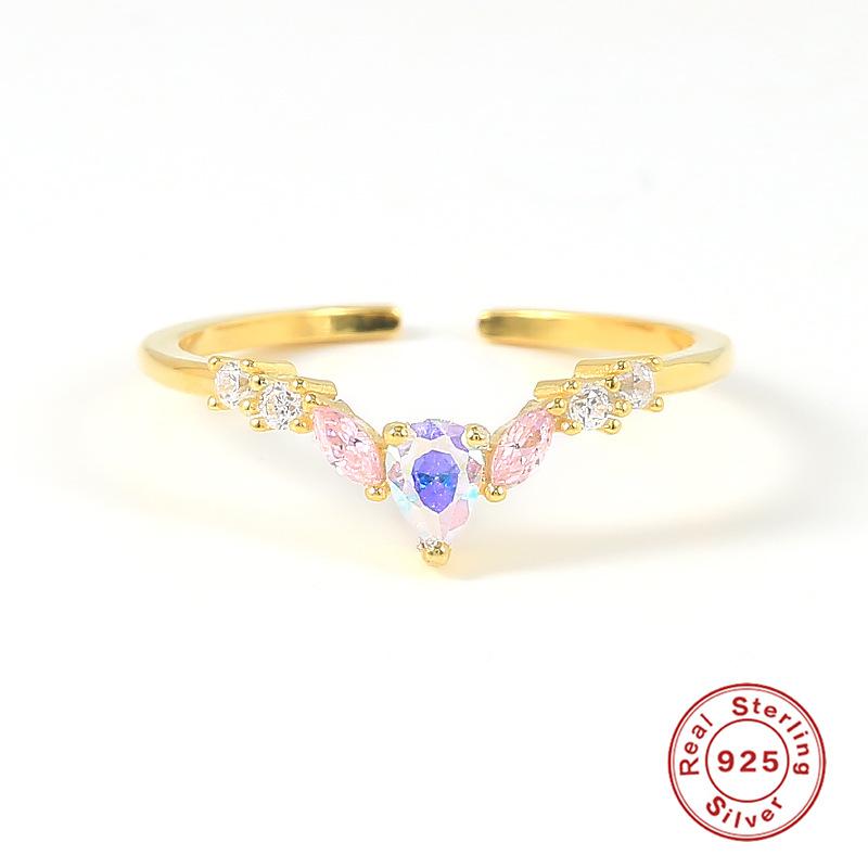 

Кольцо с регулируемым отверстием из стерлингового серебра S925, маленькое, свежее, розовое, супер-волшебное кольцо, повседневное модное кольцо с любовью Opening adjustable