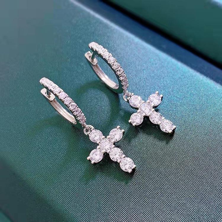 

Lulu Tong Высококлассные серьги-подвески с крестом, инкрустированные бриллиантами, для женщин - Роскошный и стильный дизайн