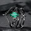 Luxe Mode Set Ring Gun Zwart Ingezette Gekleurde Diamanten Ring Europees en Amerikaans Ins Verlovingssieraden Damesring