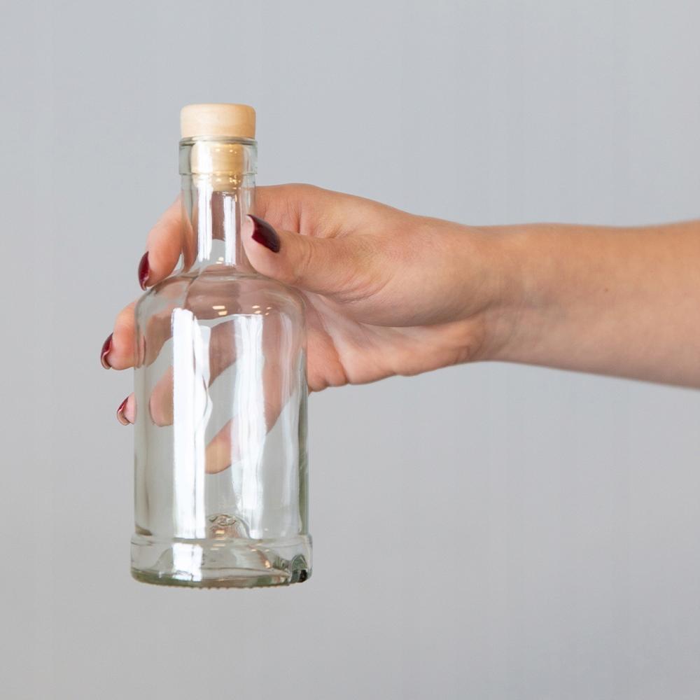 Tadek Glass Bottle 250ml For Liqueurs Alcohol Juice With Cork