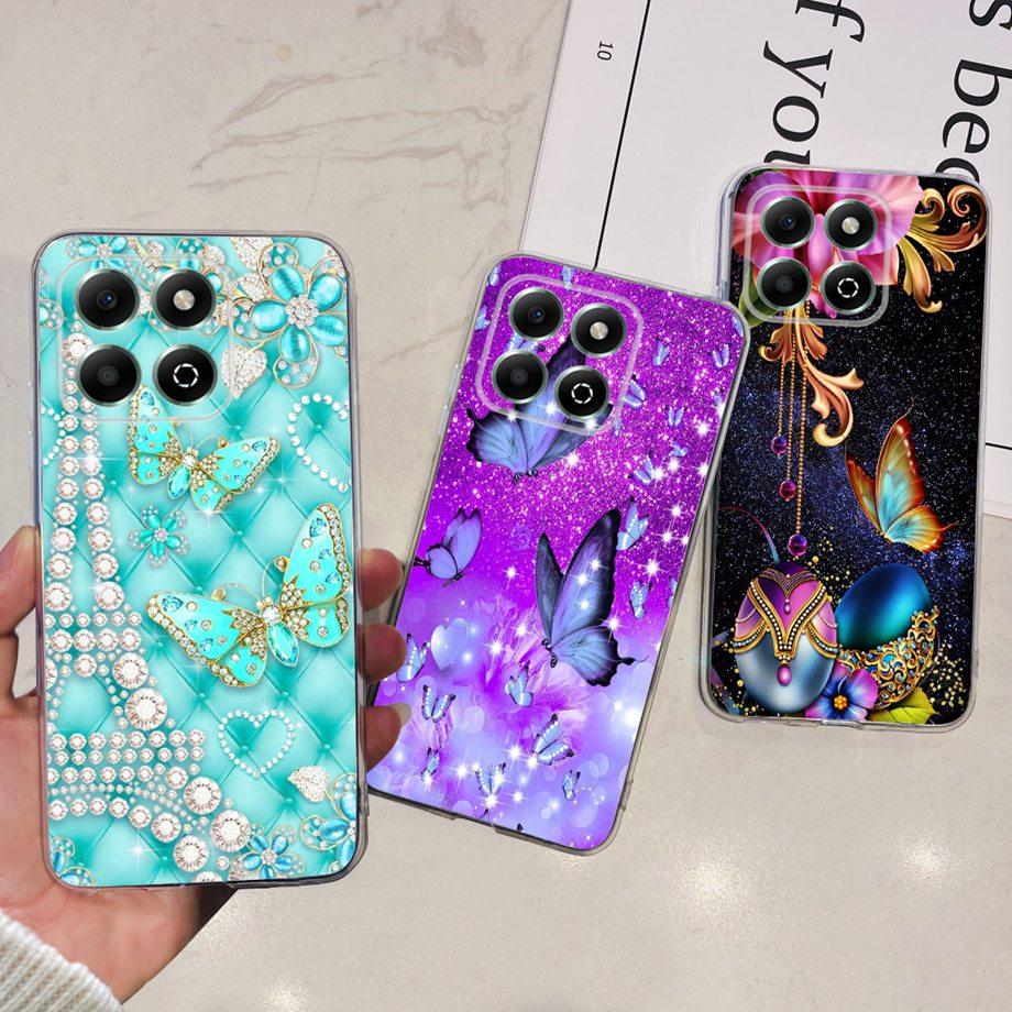 For Honor X6b JDY-LX1 Case Coque Clear Silicone Soft Back Cover For Honor X6a Plus Phone Bumper Coque Funda Dinosaur Cat Dragon