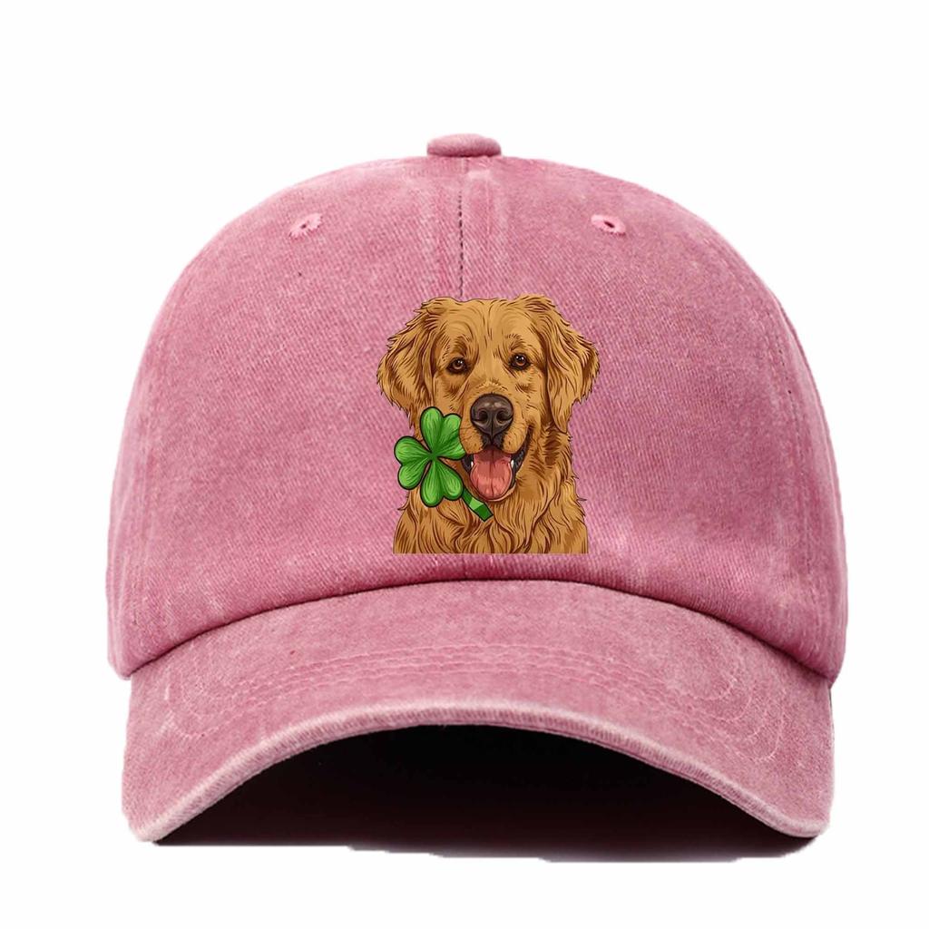 1pc Vintage Baseball Cap with Cute Golden Retriever Print,retro Adjustable Breathable Casual Fashion Accessories Hat for Women