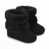 Cute Bowknot Comfortable Boots for Baby Girls Soft Warm Plus Fleece Boots for Indoor Walking