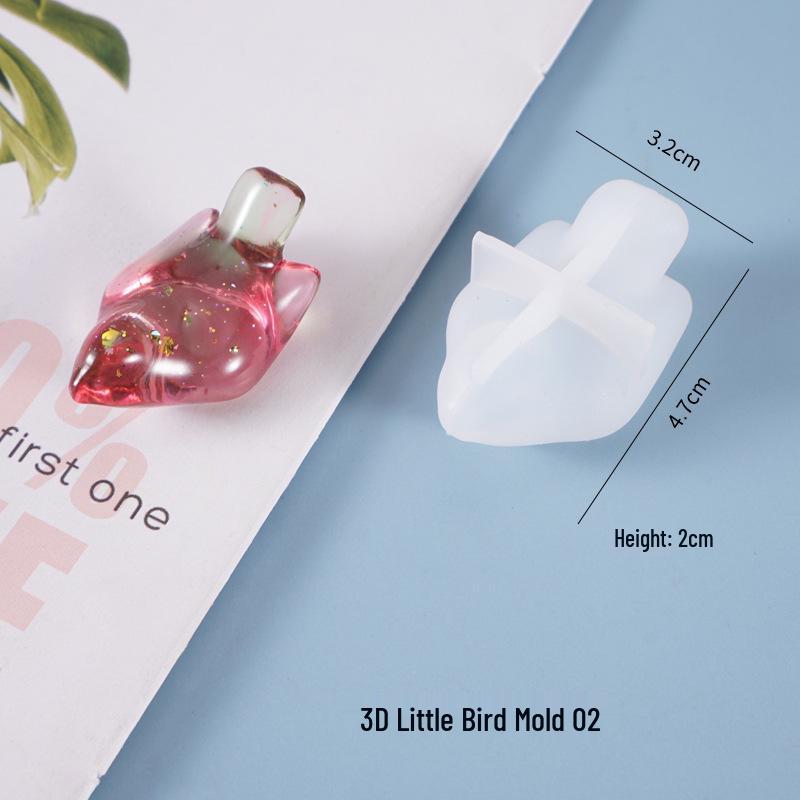 Poppy DIY 3D Small Bird Crystal Resin Pendant Mold - Cute Silicone Decoration