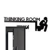 1pc Modern Metal Toilet Door Sign Thinking Room Wall Mount Sculpture Home Decor Artwork Decorative Door Frame Pendant