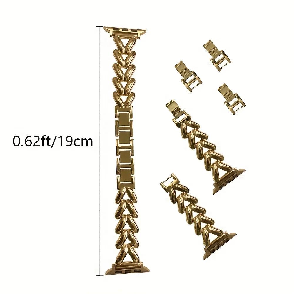 V-shaped Three-dimensional Metal Apple Watch Strap Suitable for 38mm/40mm/41mm 42mm/44mm/45mm/49mm Simple and Atmospheric