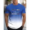 Farbverlauf Cavell Letter Print Herren T-Shirt Sommer Freizeit Sport Herren Top Mode Atmungsaktiv Outdoor Kurzarm T-Shirt