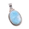 Natural Republic Larimar Gemstone Handmade 925 Solid Silver Pendant 1.50" o8n21