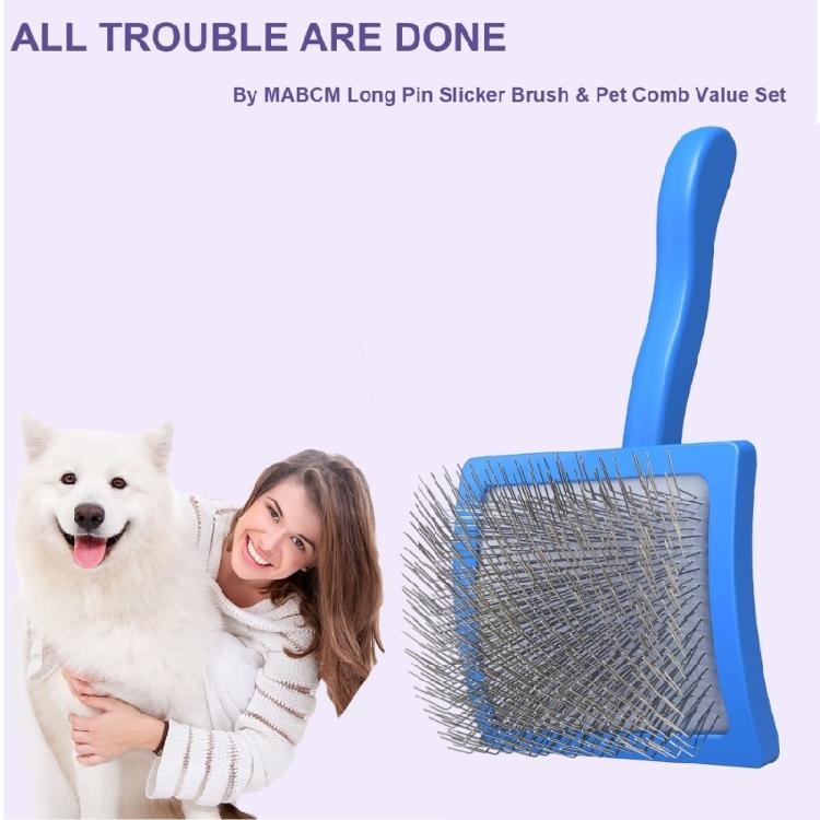 Dog Cats Grooming Comb With AntiFatigue Handle ABS Construction Slicker Brush For Daily Coat Care And Mat Prevention