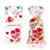 100 bucăți/pachet Saci pentru petrecere de Valentine Valentine Saci de bomboane din plastic pentru Valentine Saci de biscuiți 4 stiluri cu cravate răsucite pentru consumabile pentru petrecerea de Valentine