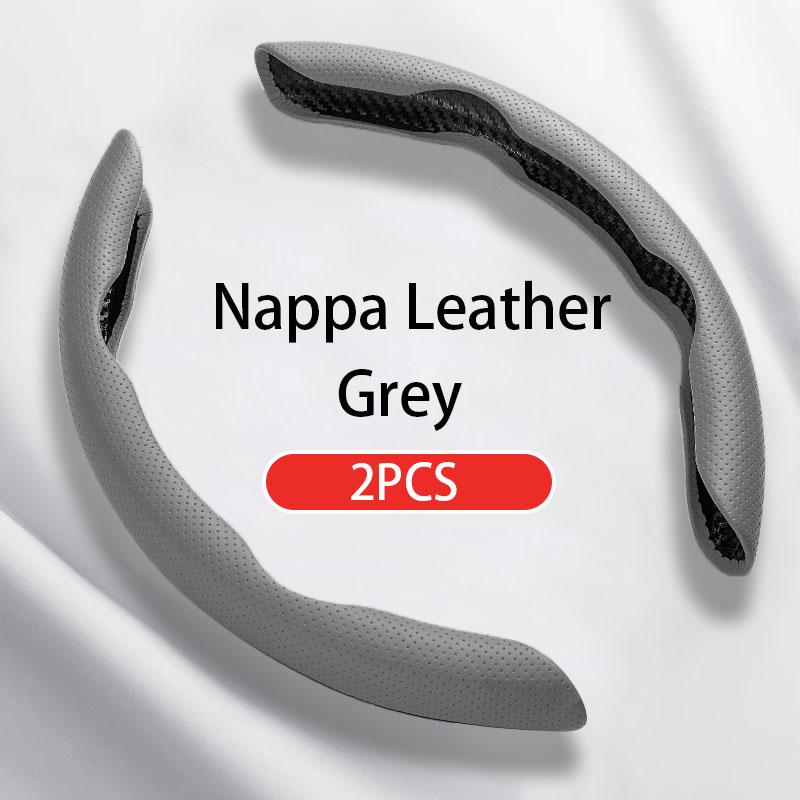 Hot Selling Universal Anti-Slip Sweat-Absorbing Flat-Mouth Design Nappa Leather Car Handle Wheel Cover Car Steering Wheel Cover