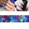 2PCS Gradient Starry Sky Nagelfolie blau holographische Papier Nail Art Aufkleber